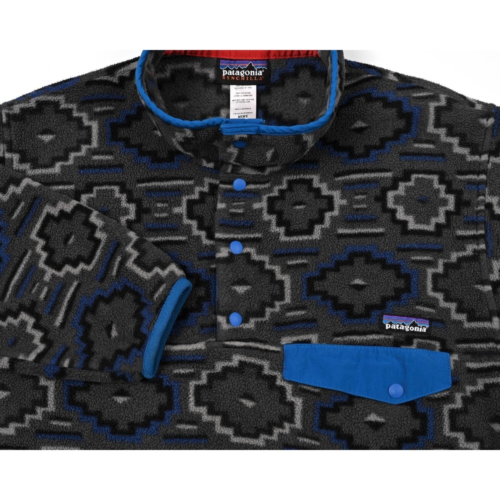 Patagonia Aztec Southwestern Geometric Synchilla Snap-T Fleece Pullover Men's S